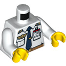 LEGO blanc Airport Passenger Terminal Pilot Minifig Torse (973 / 76382)