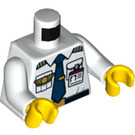 LEGO White Airport Pilot with Reddish Brown Hair Minifig Torso (973 / 76382)