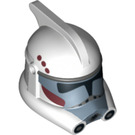 LEGO White ARC Clone Trooper Helmet with Dark Red and Dark Bluish Gray (99039)