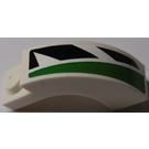 LEGO White Arch 1 x 3 x 2 with Curved Top with Green and Black Pattern (Right) Sticker (6005)