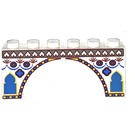 LEGO White Arch 1 x 6 x 2 with Indian Pattern Thick Top and Reinforced Underside (3307 / 44975)