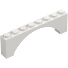 LEGO Hvit Bue 1 x 8 x 2 Hevet, tynn topp uten forsterket underside (16577 / 40296)