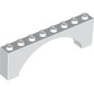 LEGO White Arch 1 x 8 x 2 Raised, Thin Top without Reinforced Underside (16577 / 40296)