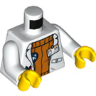LEGO White Arctic Scientist Lab Coat with Orange Sweater and ID Badge Torso (973 / 76382)