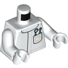 LEGO Hvit Assembly Firkantet Dentist Minifigur Overkropp (973 / 76382)