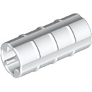 LEGO White Axle Connector (Ridged with 'x' Hole) (6538)