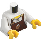 LEGO Vit Barista Kropp med Reddish Brun Apron (973 / 76382)