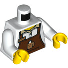LEGO Wit Barista Torso met Reddish Brown Apron (973 / 76382)