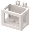 LEGO Bianco Basket 2 x 3 x 2 con cerniera aperta (2424)