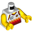 LEGO hvid Basketball Jersey med Number 39 og Diamonds Mønster (973 / 76382)