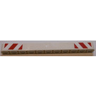 LEGO White Beam 11 with Red and White Danger Stripes Pattern on Both Ends Sticker (32525)