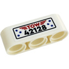 LEGO White Beam 3 with '42128', Stars, 'TOW' Sticker (32523)