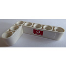 LEGO White Beam 3 x 5 Bent 90 degrees, 3 and 5 Holes with Vodafone Logo Right Sticker (32526)