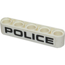 LEGO White Beam 5 with POLICE Sticker (32316)