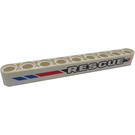 LEGO White Beam 9 with 'RESCUE' (Right) Sticker (40490)