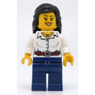 LEGO White Blouse with Belt and Black hair Minifigure