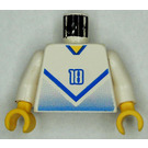 LEGO Weiß Blau und Weiß Fußballspieler mit "18" Torso (973)