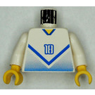 LEGO White Blue and White Football Player with "18" Torso (973)