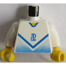 LEGO Wit Blauw en Wit Voetballer met "2" Torso (973)