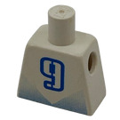 LEGO Bianco Blu e Bianco Giocatore di calcio con "9" Busti senza braccia (973 / 3814)