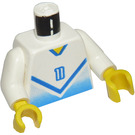 LEGO blanc Bleu et blanc Team Player avec Number 11 sur De Affronter et Retour Torse (973)