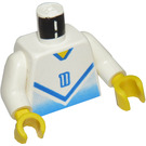 LEGO Blanco Azul y Blanco Team Player con Number 11 en Frontal y Parte trasera Torso (973 / 73403)