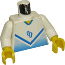 LEGO Blanco Azul y Blanco Team Player con Number 4 en Frontal y Parte trasera Torso (973)