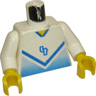LEGO Weiß Blau und Weiß Team Player mit Number 4 auf Vorderseite und Der Rücken Torso (973)