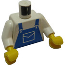 LEGO White Blue Overalls with Pocket Torso (973)