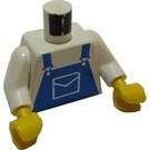 LEGO Hvit Blå Kjeledress med Pocket Overkropp (973 / 73403)