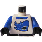 LEGO White Blue Racer with shark design Torso (973)