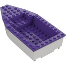 LEGO Valkoinen Vene 8 x 16 x 3 jossa Purppura Yläosa (28925)