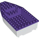 LEGO Weiß Boat 8 x 16 x 3 mit Purple oben (28925)