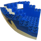 LEGO Weiß Boat Bow 12 x 12 x 5.3 Hull mit Blau oben (6051)