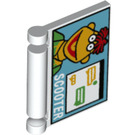LEGO Weiß Book Cover mit Computer Screen und Scooter (24093 / 99424)