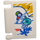 LEGO White Book Cover with Girl in a Wheelchair on a Skate Track Sticker (24093)