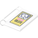 LEGO White Book Cover with Pet Cat Poster Sticker (24093)