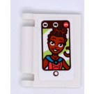 LEGO White Book Cover with Selfie of a Woman Sticker (24093)