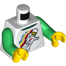 LEGO Wit Boy in Ruimte TShirt Minifig Torso met rimpels op de rug (973 / 76382)