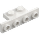 LEGO White Bracket 1 x 2 - 1 x 4 with Rounded Corners and Square Corners (28802)