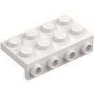 LEGO Hvit Brakett 2 x 4 med 1 x 4 Downwards Plate (5175)