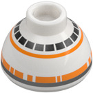 LEGO Бяло Тухла 1.5 x 1.5 x 0.7 Кръгъл Dome Шапка с BB-8 Глава с малък фоторецептор (23724 / 47465)