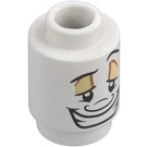 LEGO White Brick 1 x 1 Round with Smug smiley face black lips with Open Stud (3062 / 66397)