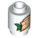 LEGO Blanco Ladrillo 1 x 1 Circular con Vita Rush logo con espiga abierta (3062 / 69053)