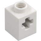 LEGO Hvit Kloss 1 x 1 med Akselhull (73230)