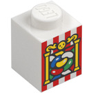 LEGO Blanc Brique 1 x 1 avec Bertie Bott's Every Flavor Beans (3005 / 93683)