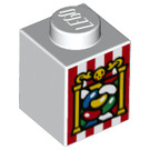 LEGO Weiß Backstein 1 x 1 mit Bertie Bott's Every Flavor Beans (3005 / 93683)