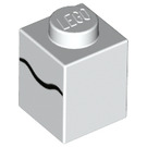 LEGO Weiß Backstein 1 x 1 mit Schwarz Line (3005 / 79561)