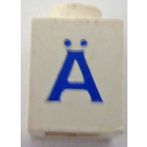 LEGO White Brick 1 x 1 with Blue "A" with Umlaut (3005)
