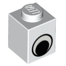 LEGO Weiß Backstein 1 x 1 mit Eye ohne Punkt auf der Pupille (82357 / 82840)